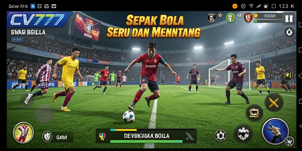 Tampilan antarmuka game Sepak Bola CV777 yang menarik dan interaktif.