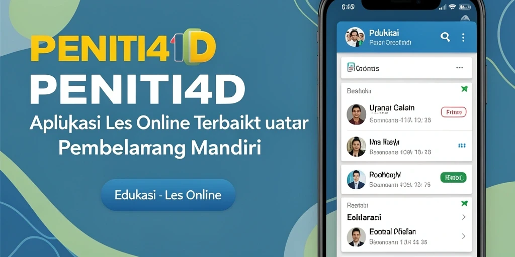 Antarmuka intuitif aplikasi Les Online PENITI4D yang memudahkan belajar.